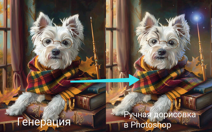 Изменение сгенерированного изображения вручную